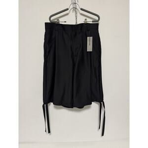Dior Shorts Mens 50 Black Virgin Wool Silk Blend Drawstring Designer Italy